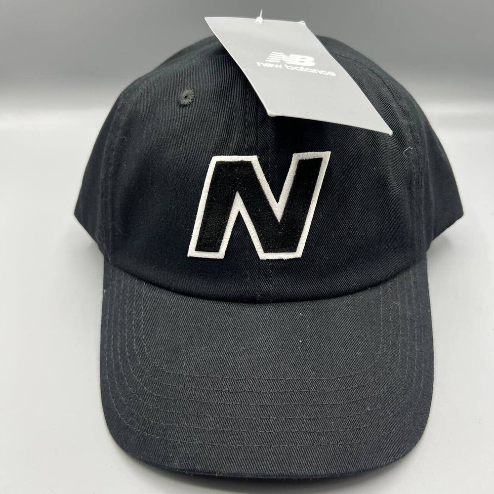 New Balance Logo Hat Men Black Snap Back Cap New